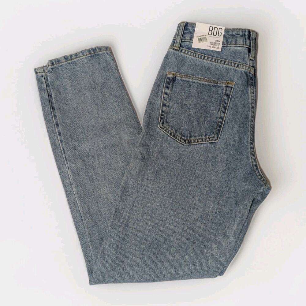 BDG Urban Outfitters Sustain Mom High Rise Tapered Leg Blue Jeans Size 25 L 32